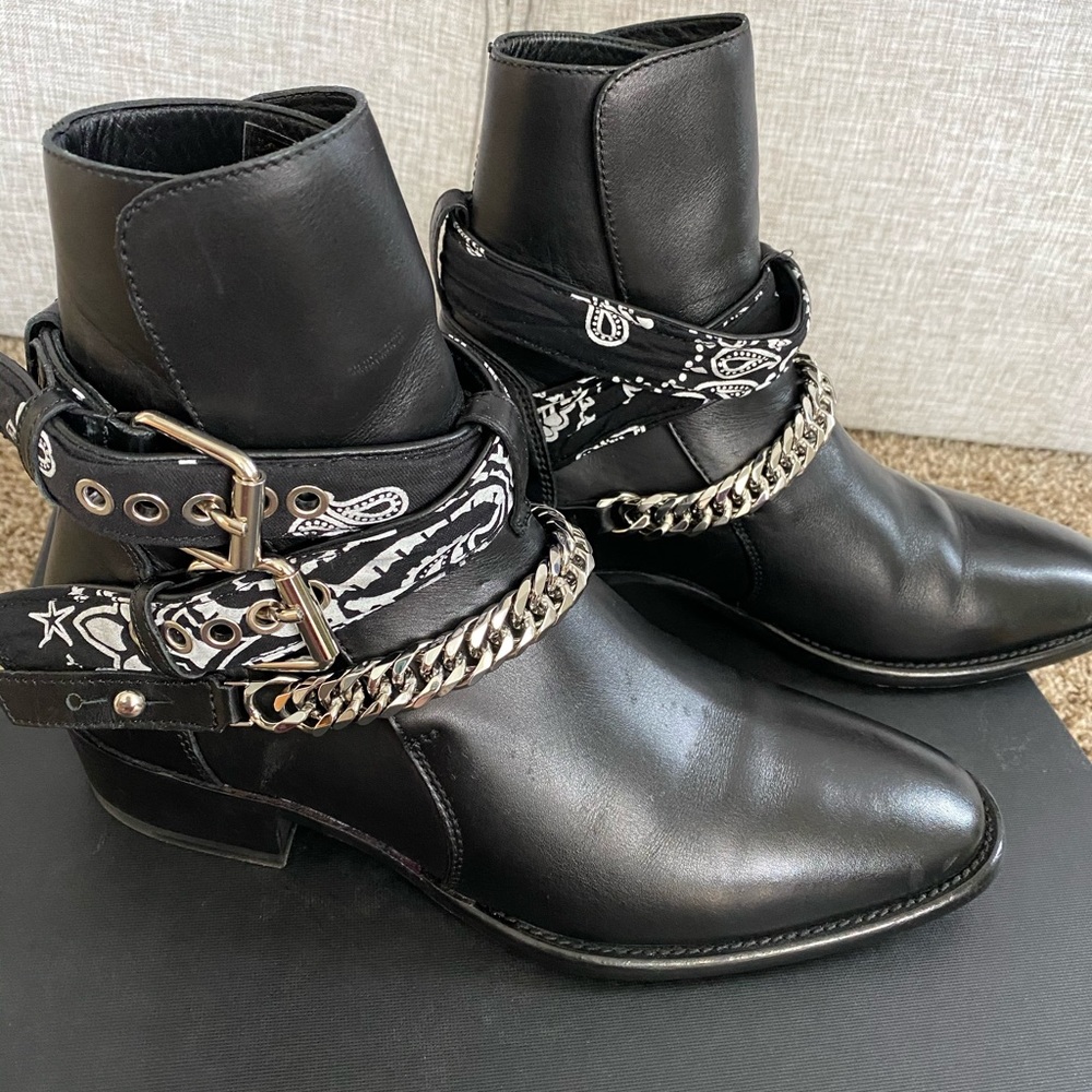 Amiri Black Bandana Buckle Boot - Picture 2 of 8